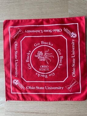 Ohio State University Budweiser Red and White Vintage Bandana